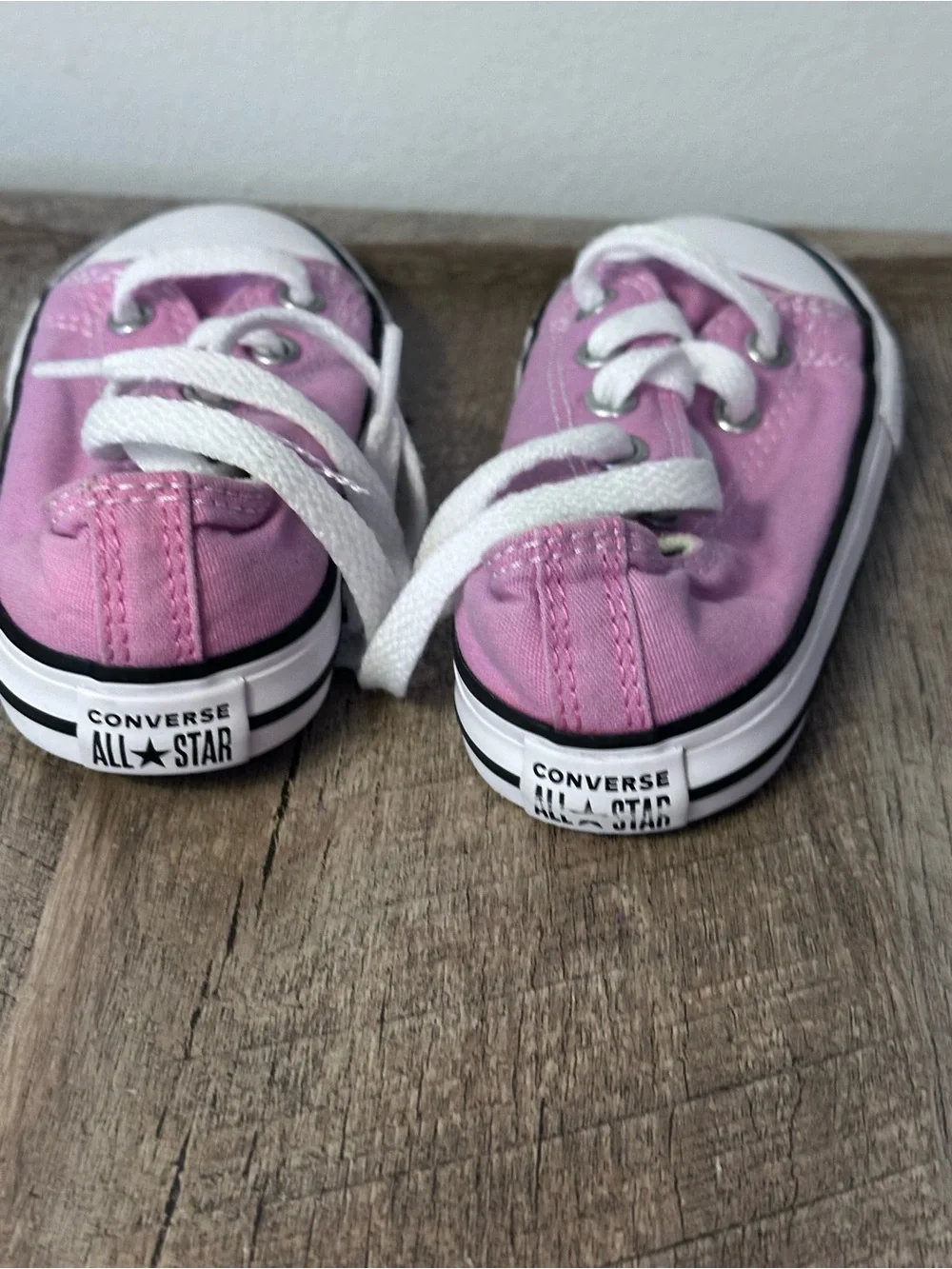 Converse Pink Canvas Kids Lace-Up Sneakers with White Toe